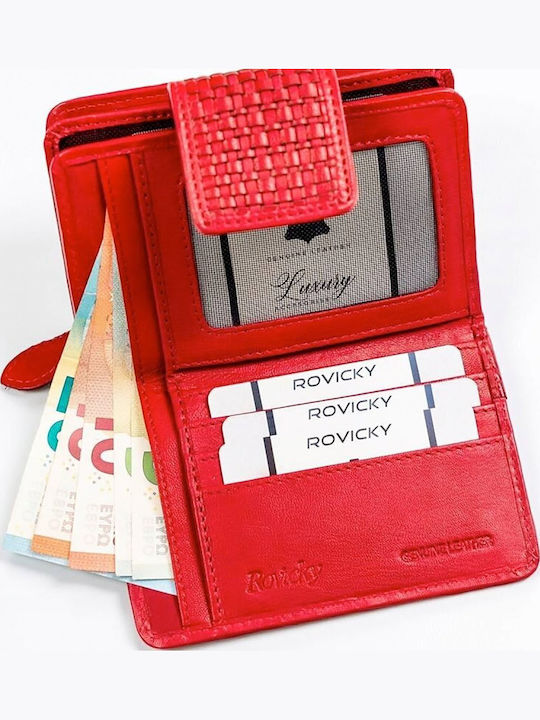 Große Leder Damenbrieftasche mit RFID in Rot
