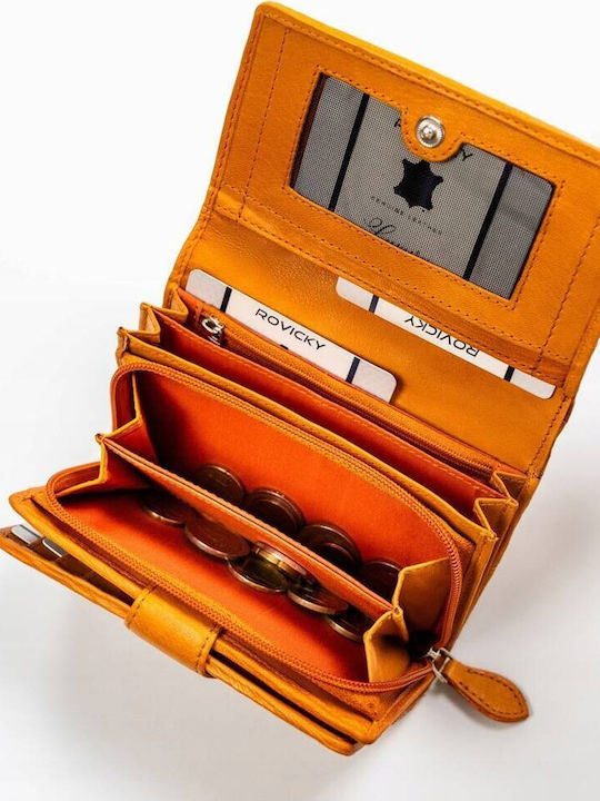Groß Leder Damen Geldbörse mit RFID Orange