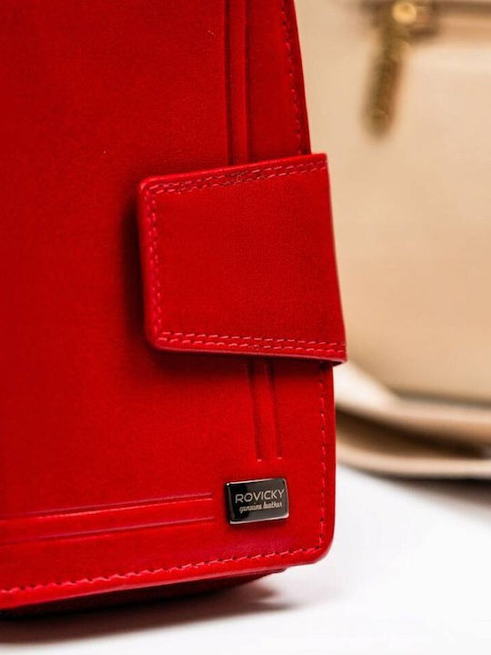 Leder Damen Geldbörse mit RFID Rot