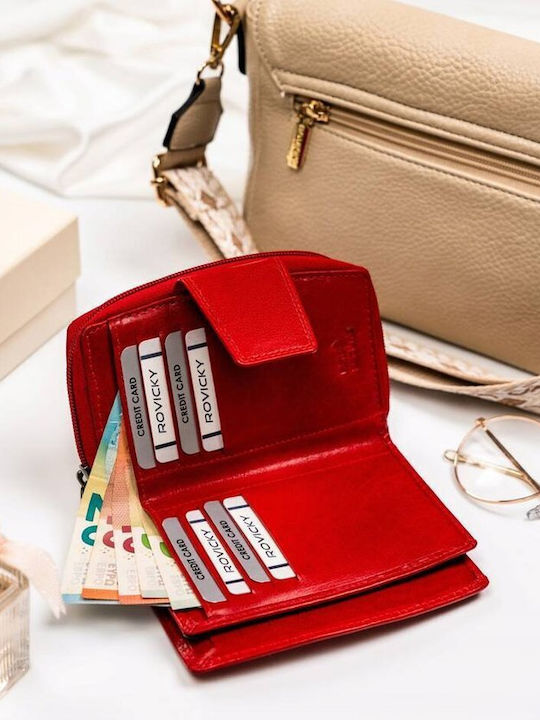 Leder Damen Geldbörse mit RFID Rot