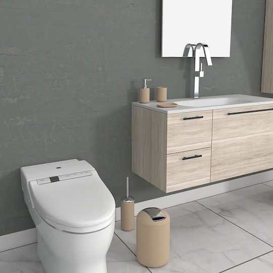 Inter Ceramic Bathroom Accessory Set Ceramic Beige 5 Pieces Inter Ceramic Bathroom Accessory Set Ceramic Beige 5 Pieces