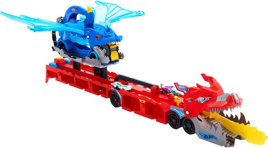 Hot Wheels City - Ultimate Dual Dragon Transporter Truck for Ages 4+