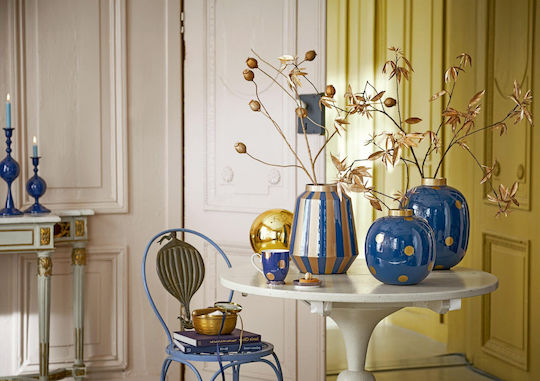 PiP Studio Vază Decorativă Metalic Albastru 1buc