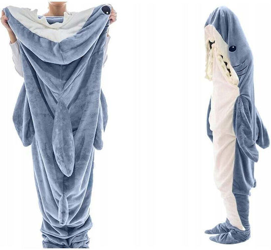 Velvet Blanket with Sleeves 186x139cm Gray