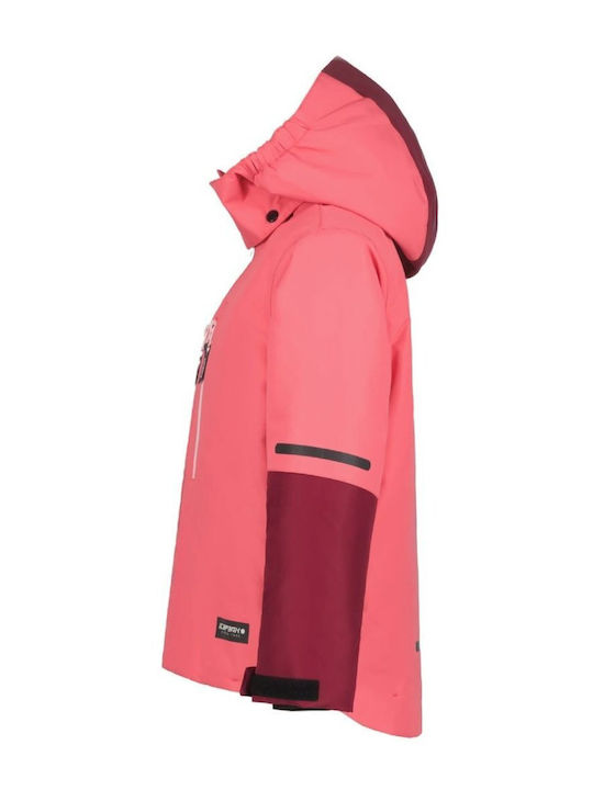 Waterproof Kids' Casual Jacket with Lining & Hood Pink