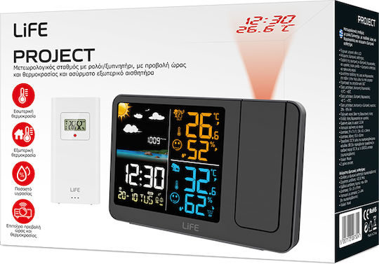 Life Project Wireless Digital Weather Station Tabletop Black