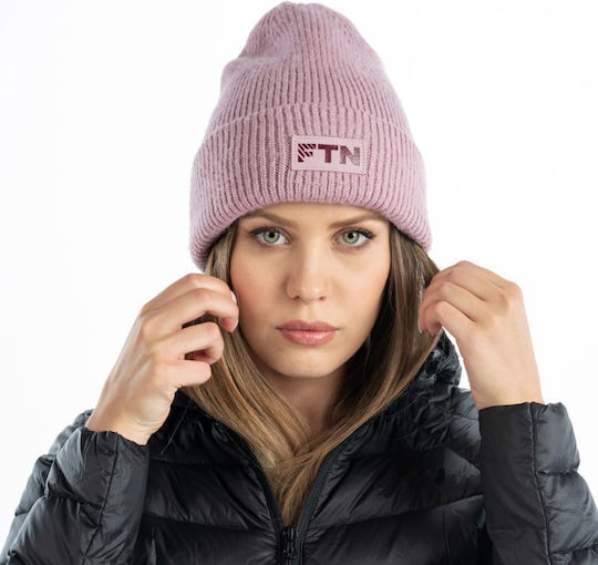 Beanie Unisex Σκούφος Πλεκτός σε Ροζ χρώμα