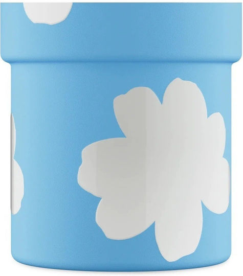 24Bottles Glass Thermos Bottle Stainless Steel BPA Free 800ml Light Blue with Straw