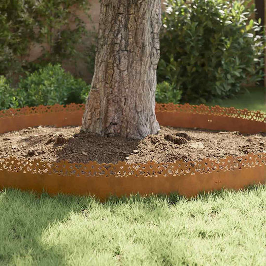 vidaXL Metal Garden Border in Brown Color 1.03m x 22cm