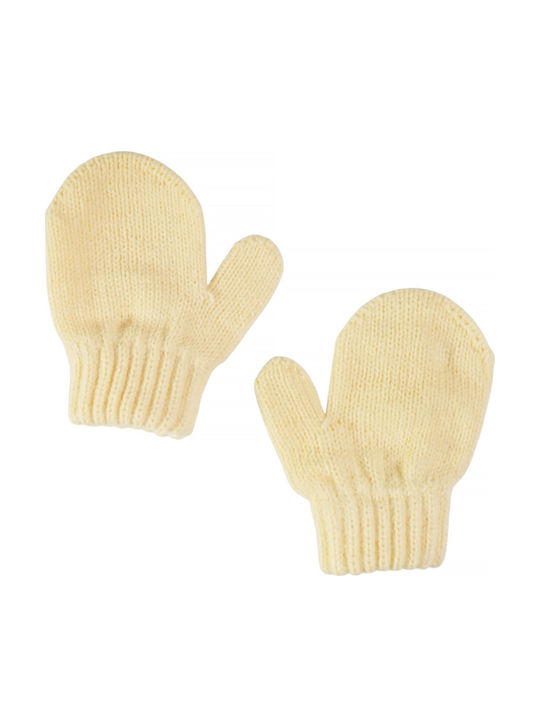 Kids Beanie Set with Scarf & Gloves Knitted Yellow
