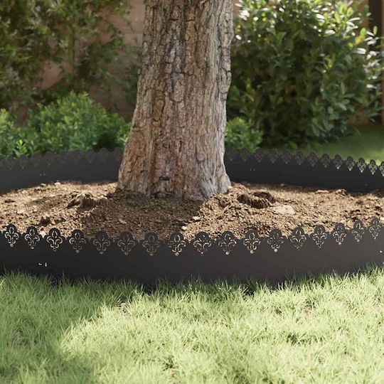 vidaXL Metal Garden Border in Black Color 1.03m x 22cm