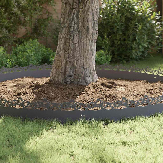 vidaXL Metal Garden Border in Gray Color 1.03m x 22cm