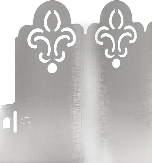 vidaXL Metallgartenbordüre in Silber Farbe 1.03m x 22cm