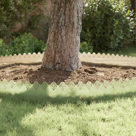 vidaXL Metallgartenbordüre in Silber Farbe 1.03m x 22cm