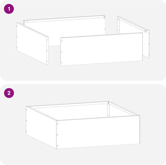 vidaXL Bordură de Grădină din Metal în Culoarea Negru 40x40cm