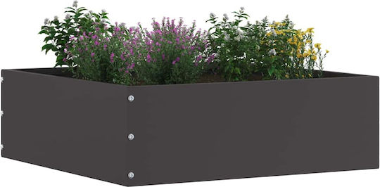 vidaXL Bordură de Grădină din Metal în Culoarea Negru 40x40cm
