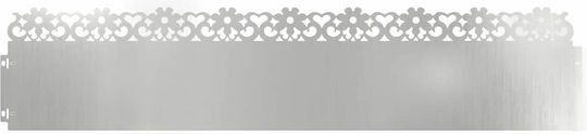 vidaXL Metallgartenbordüre in Silber Farbe 1.03m x 22cm