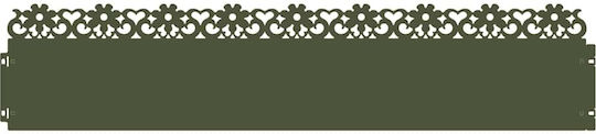 vidaXL Metal Garden Border in Green Color 1.03m x 22cm