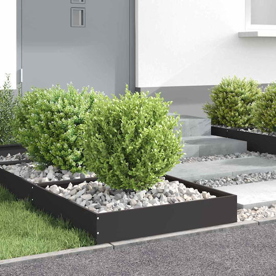 vidaXL Metal Garden Border in Black Color 60x60cm