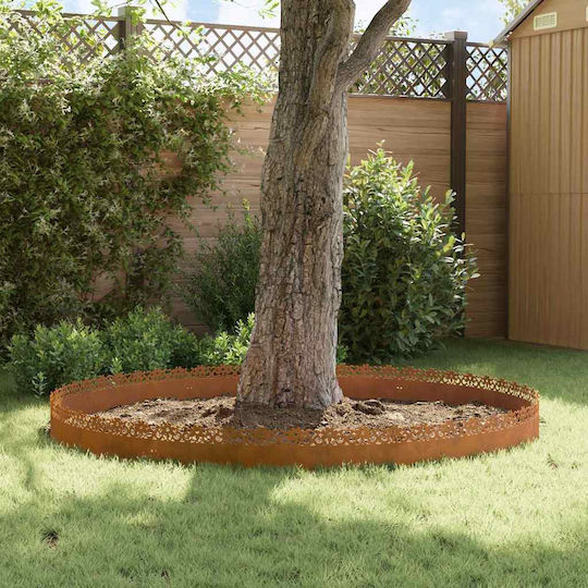 vidaXL Bordură de Grădină din Metal în Culoarea Maro 1.03m x 22cm