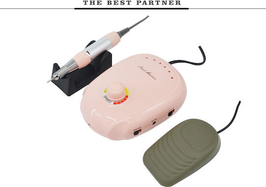 Nagelfräser Strom 20W Rosa mit Pedal mit 35000 Umdrehungen pro Minute