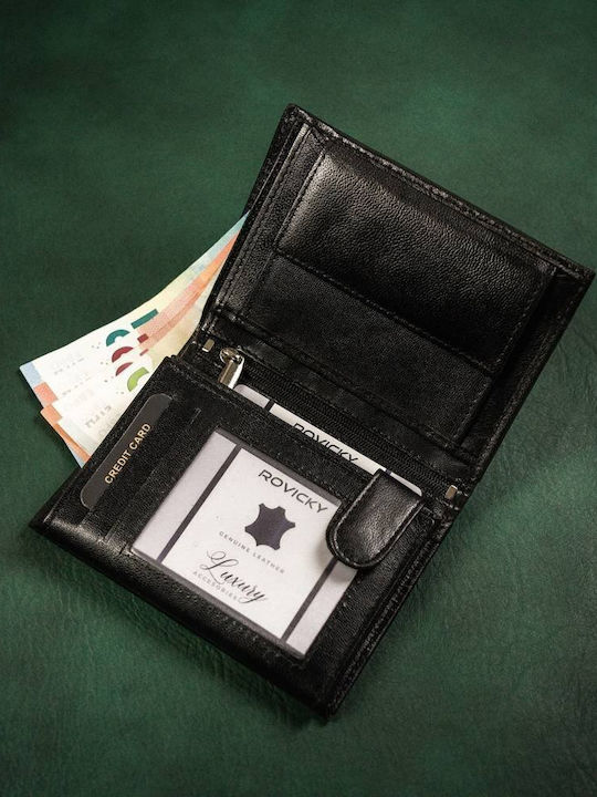 Leder Herren Geldbörse mit RFID Schwarz