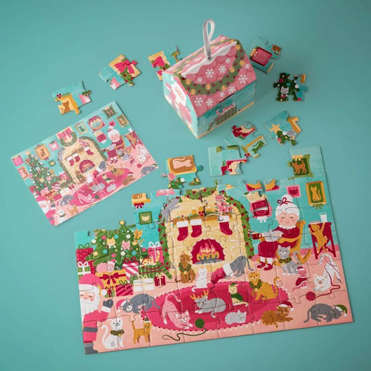 Stephen Joseph Christmas Puzzle 48 Pcs House Ornament Cat