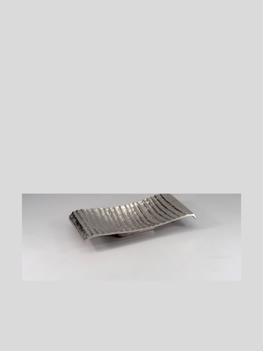 Karvounis Platou Decorativ Metalic Argintiu 1buc 30x15x5buc Karvounis Platou Decorativ Metalic Argintiu 1buc 30x15x5buc