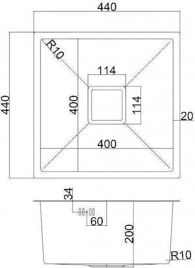 Inter Ceramic 4444 Ένθετος Inox με Μπαταρία Μ44xΠ44cm Γκρι Inter Ceramic 4444 Ένθετος Inox με Μπαταρία Μ44xΠ44cm Γκρι