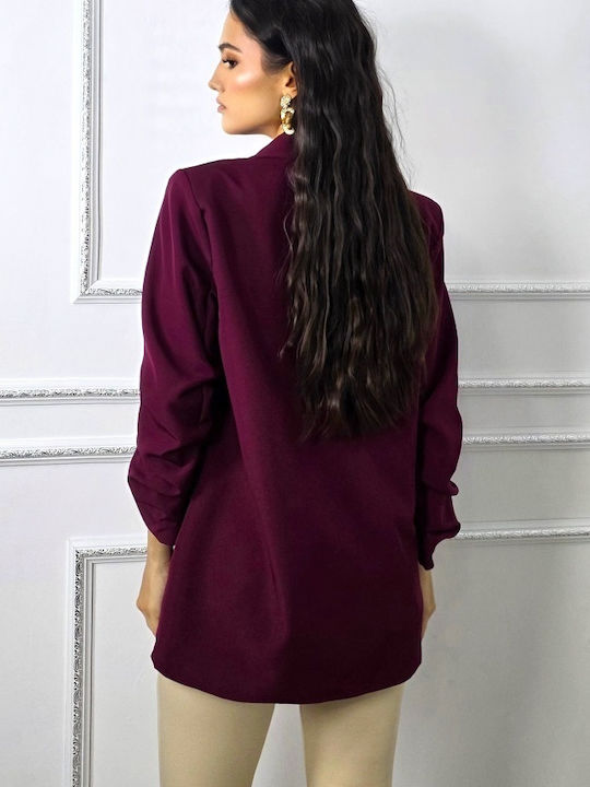 Дълга Женски Сако Burgundy
