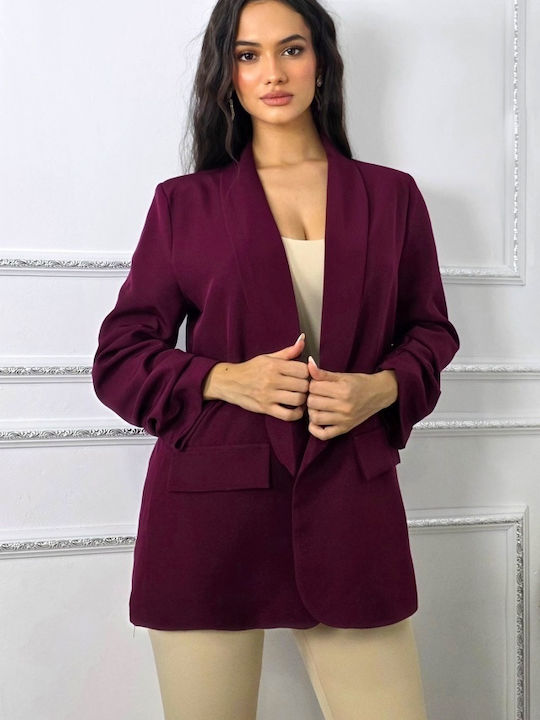 Дълга Женски Сако Burgundy