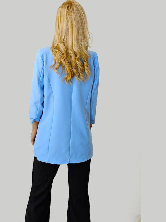 Long Women's Blazer Baby Blue