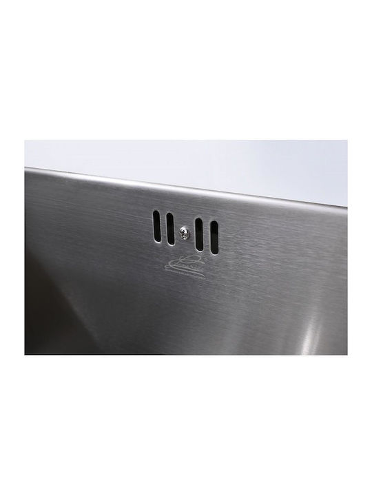Inter Ceramic Ένθετος Νεροχύτης Inox Μ44xΠ20cm Ασημί