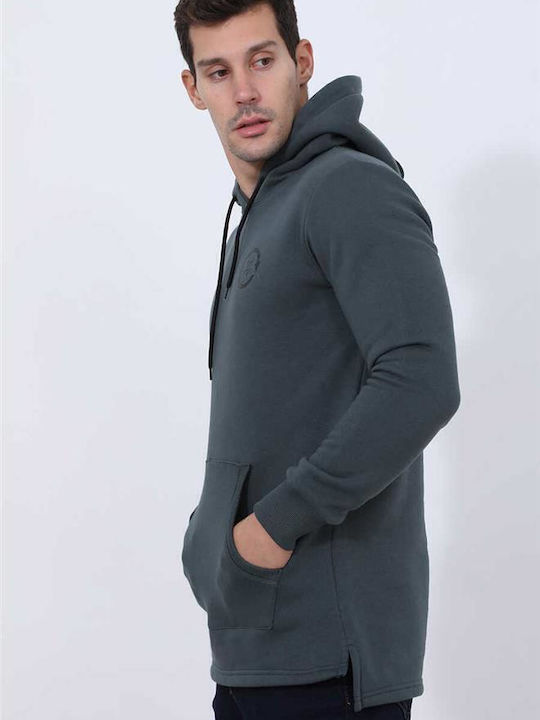 Sweatshirt with Hood Petrol Blue