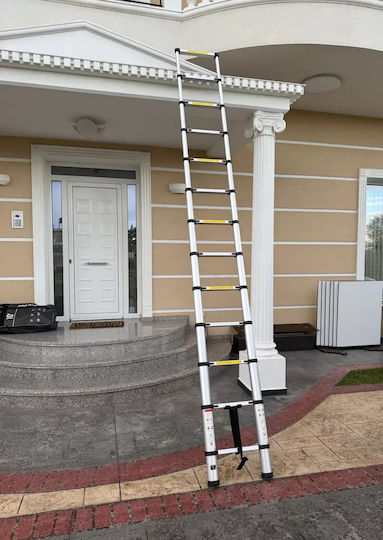 Телескопична алуминиева стълба 12 стъпала Максимална височина 3.8м