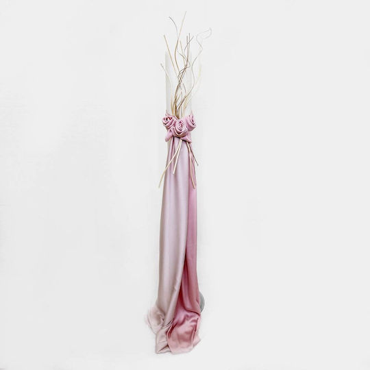 Wedding Tapered Lamp 12cm Two-Tone Satin Decoration