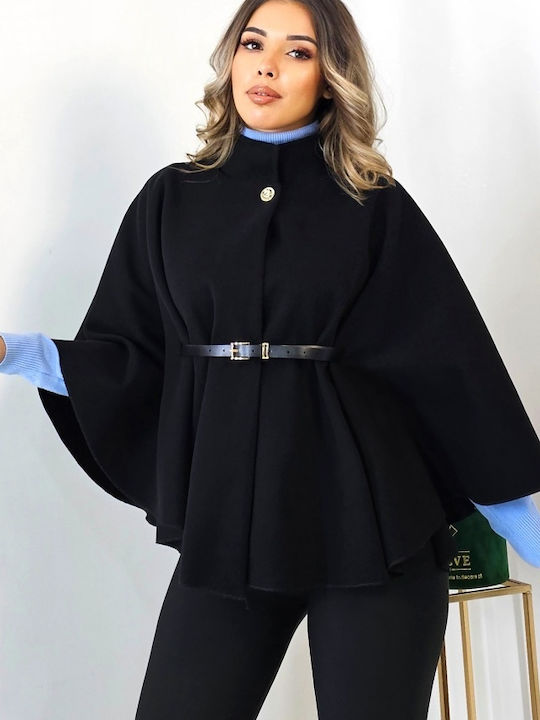 Вълнена Дамска Black Пелерина Oversized