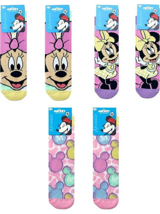 Disney Kids' Socks Minnie Colorful 3 Pairs