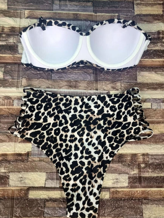 Bikini Set Bra & Brazil Bottom Leopard Print Animal Print