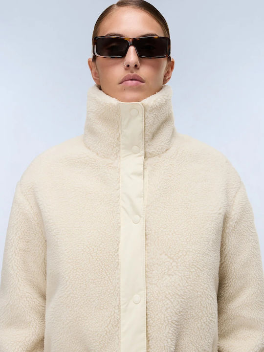 Γυναικείο Μπουφάν για Χειμώνα Beige Dimity, Εκρου