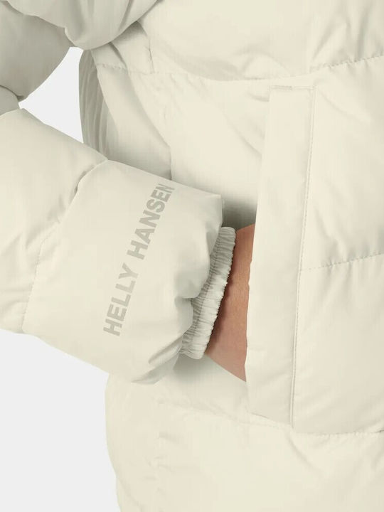 Γυναικείο Puffer Μπουφάν Διπλής Όψης για Χειμώνα Εκρου