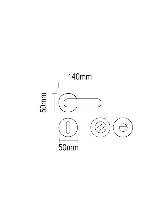 Viometale Middle Door Lever Rosette Pair With Mouthpiece Matte Gold Viometale Middle Door Lever Rosette Pair With Mouthpiece Matte Gold