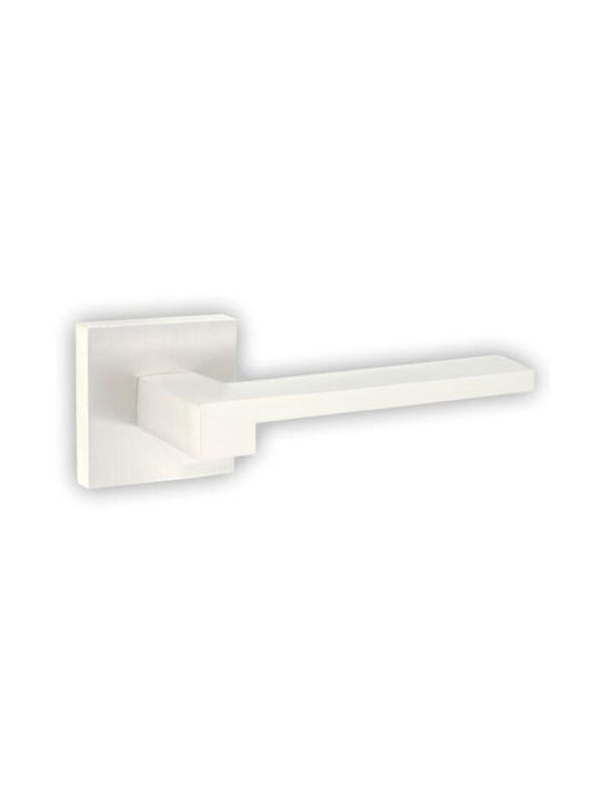 Perfect Handles Hebel Mittlere Tür mit Rosette Paar mit Rosette Nickel Satin