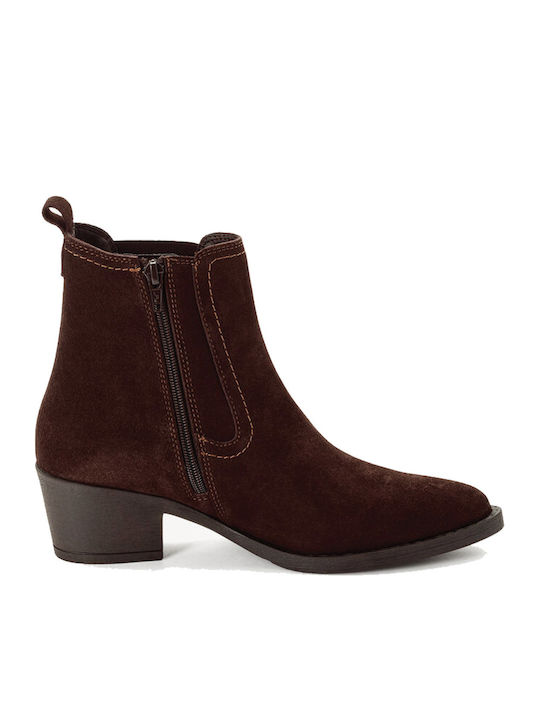 Leder Stiefeletten Damen Braun