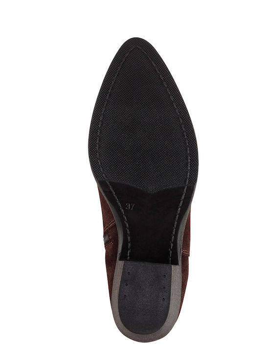 Leder Stiefeletten Damen Braun