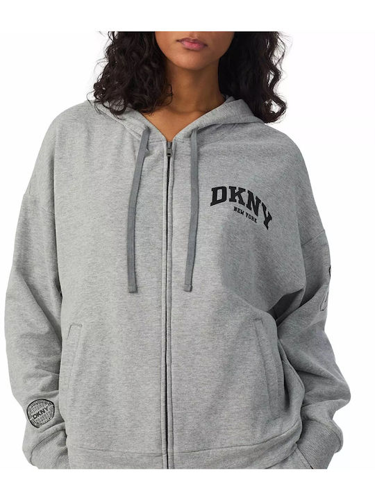DKNY Χειμερινό Γυναικείο Σετ Πιτζάμας Βαμβακερό Γκρι