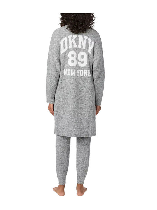 DKNY Χειμερινή Γυναικεία Ζακέτα Πιτζάμας Γκρι DKNY Χειμερινή Γυναικεία Ζακέτα Πιτζάμας Γκρι