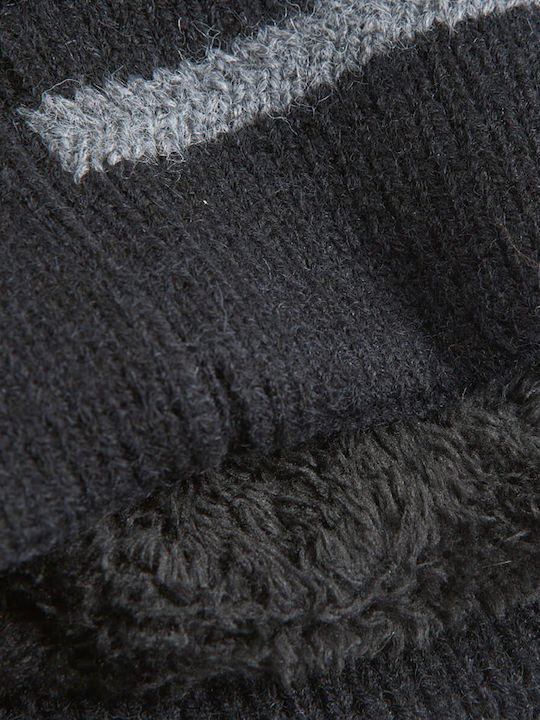 Beanie Γυναικείος Σκούφος Πλεκτός σε Μαύρο χρώμα