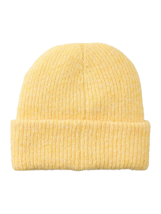 Beanie Γυναικείος Σκούφος Πλεκτός σε Κίτρινο χρώμα