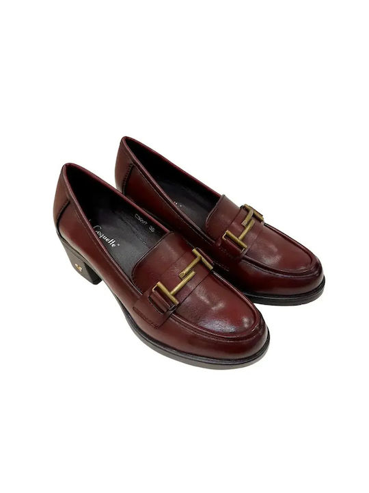 Pantofi cu toc Burgundy
